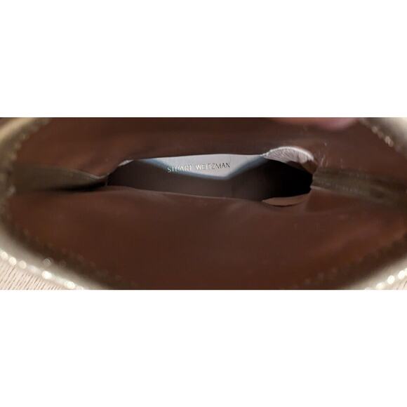 Stuart‎ Weitzman Ernestine Metallic Gold Leather Stretch Suede Mid Calf Boot - Picture 4 of 7